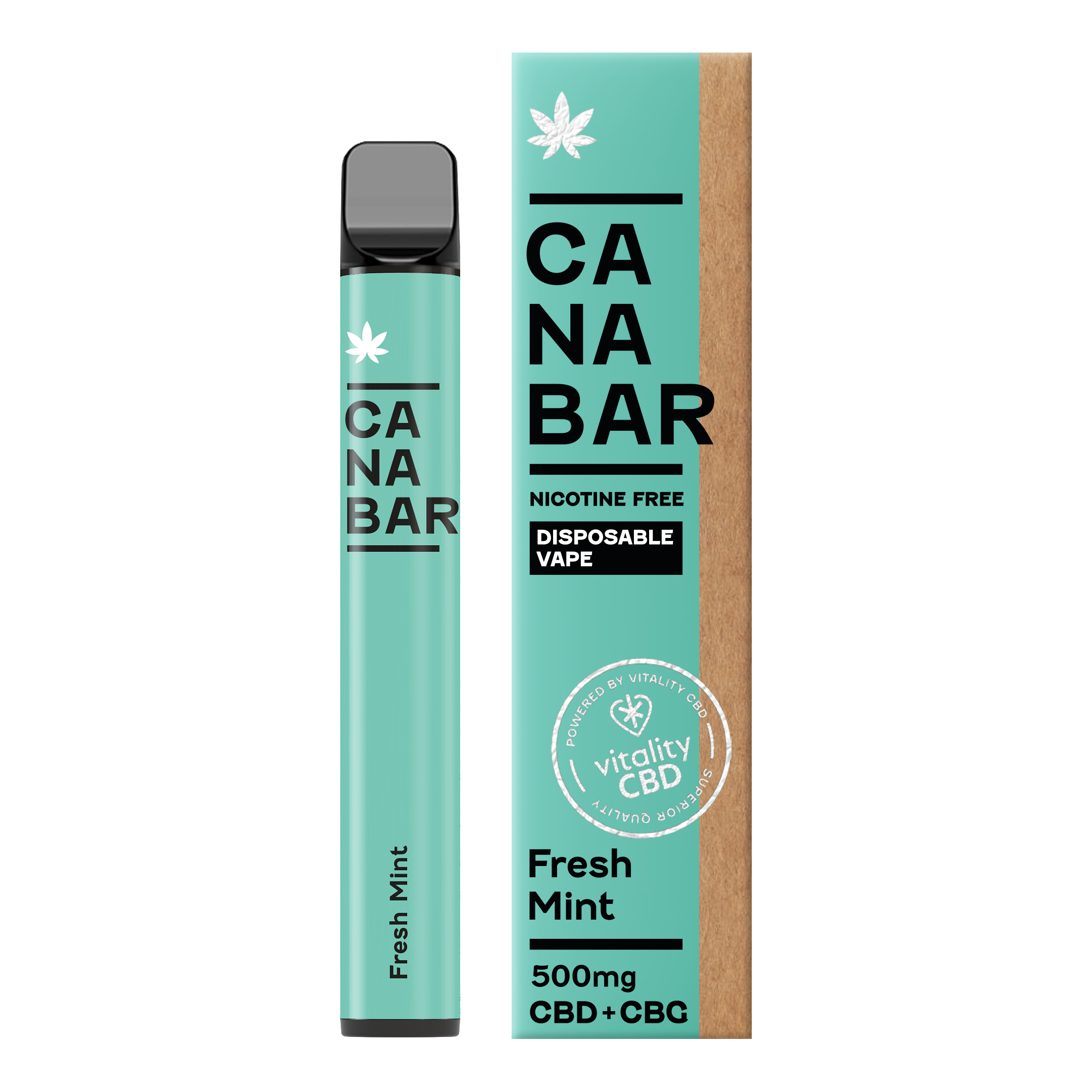 Fresh Mint CANABAR™ Disposable CBD Vape Device 500mg CBD + CBG