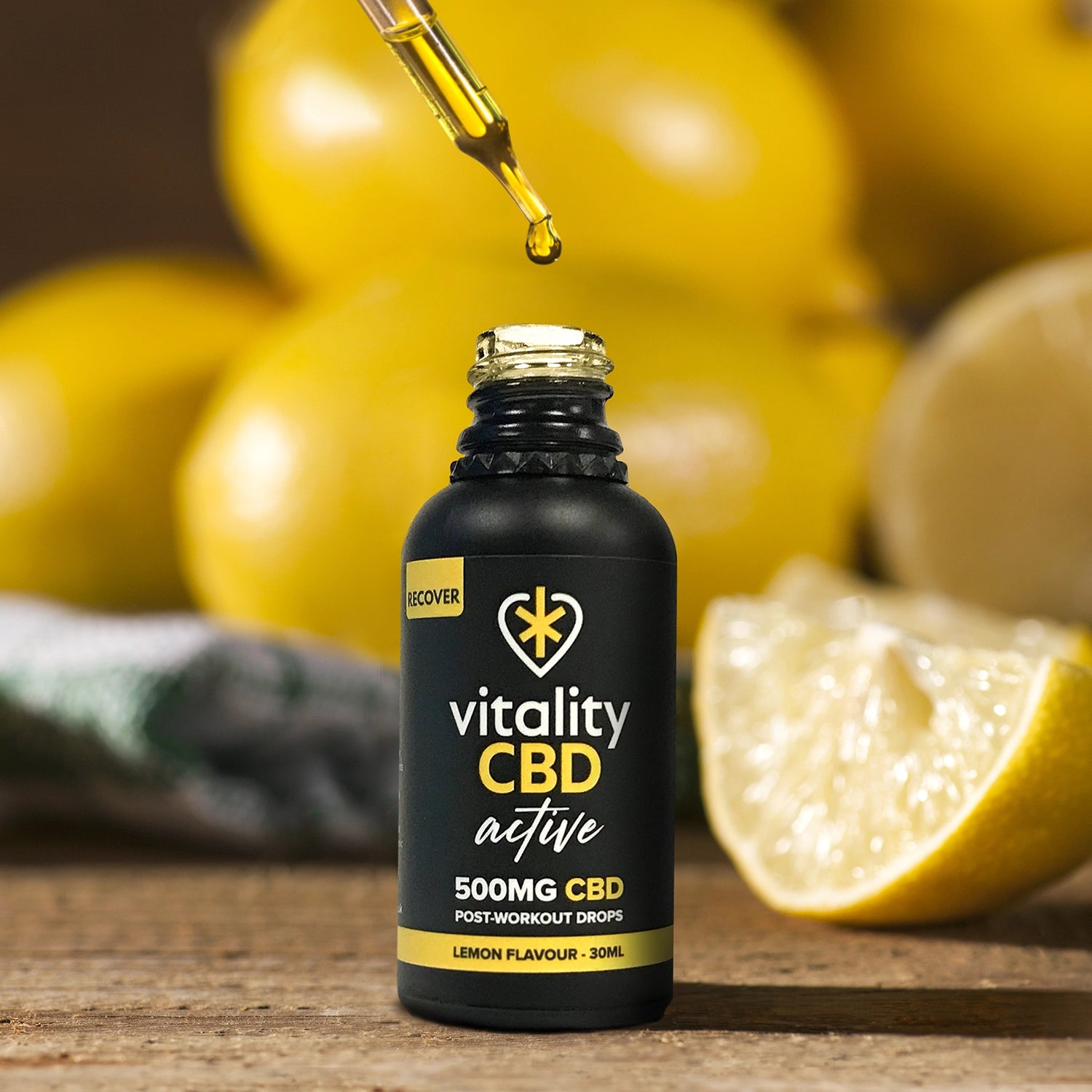 Active: Recover CBD Oil Lemon Flavour Drops 30ml - clearance