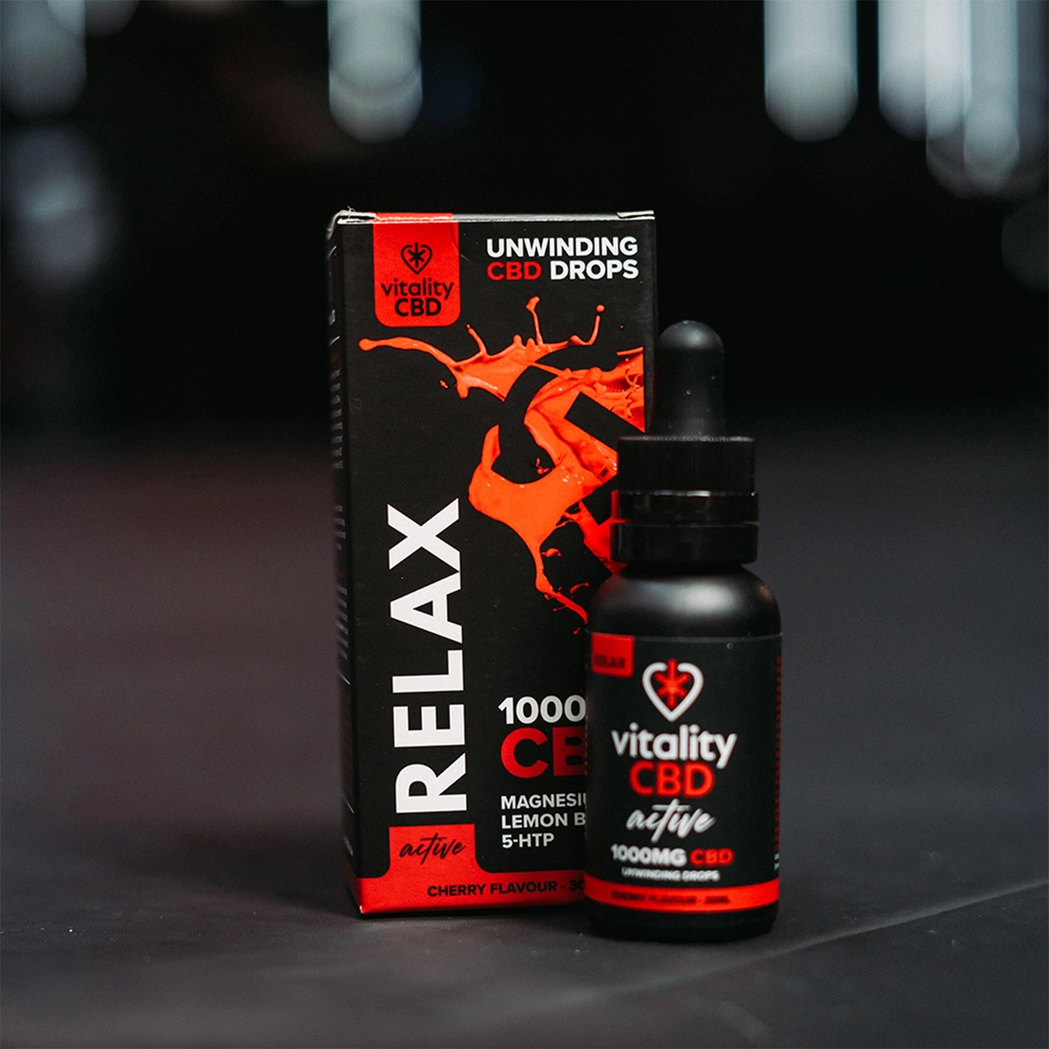 Active: Relax CBD Oil Cherry Flavour Drops Vitality CBD Active: Relax CBD Oil Cherry Flavour Drops Vitality CBD