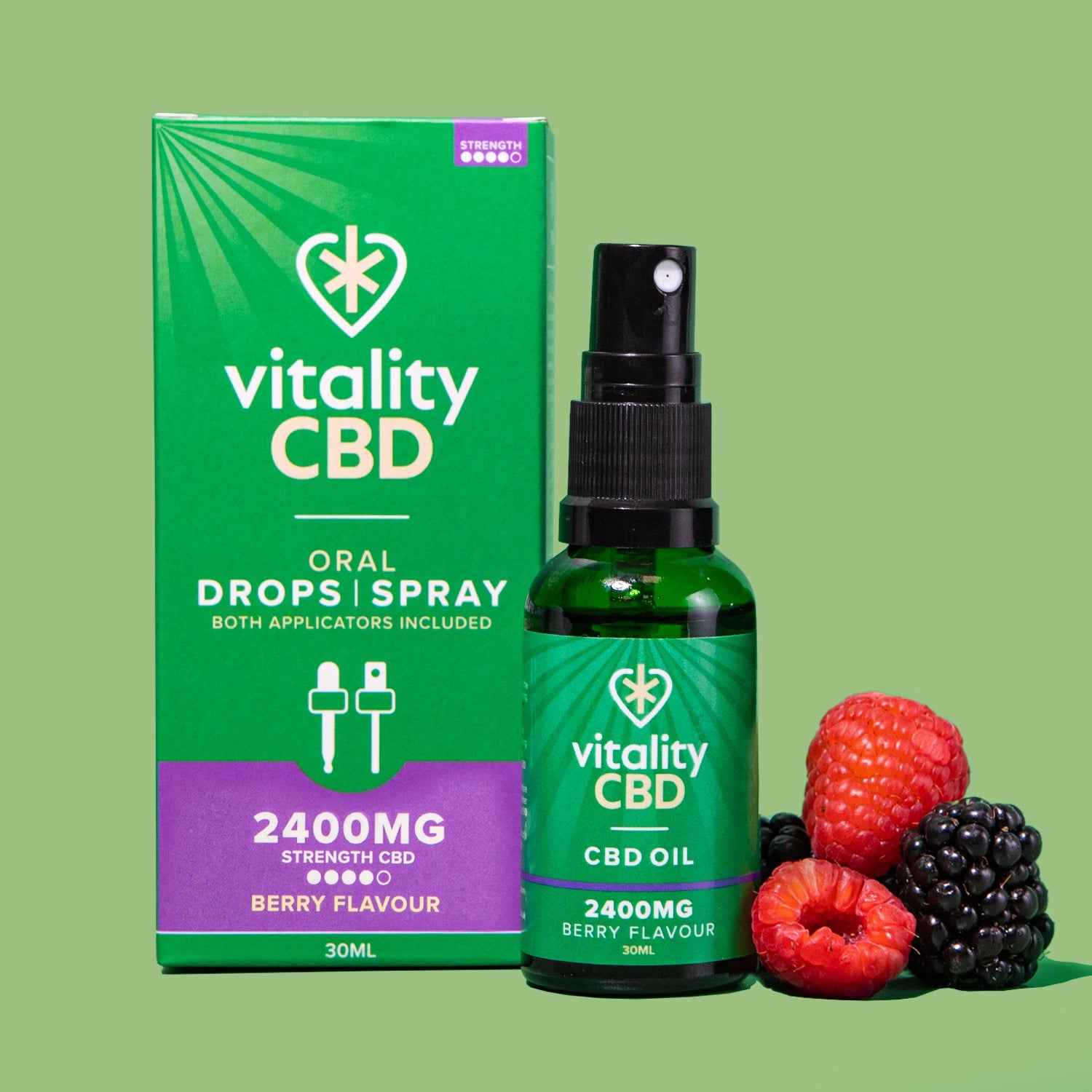 Well-being CBD Oral Drops & Spray in Berry / Lemon / Natural Flavour - 2400 mg CBD