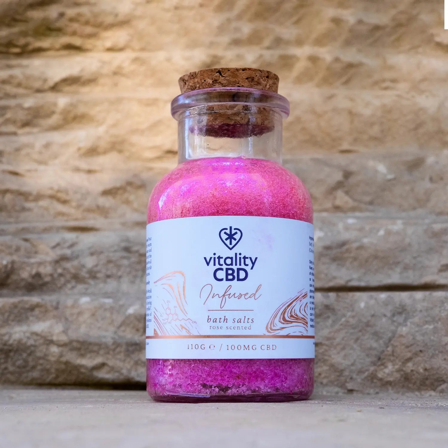 CBD Infused: Bath Salts Rose Scented