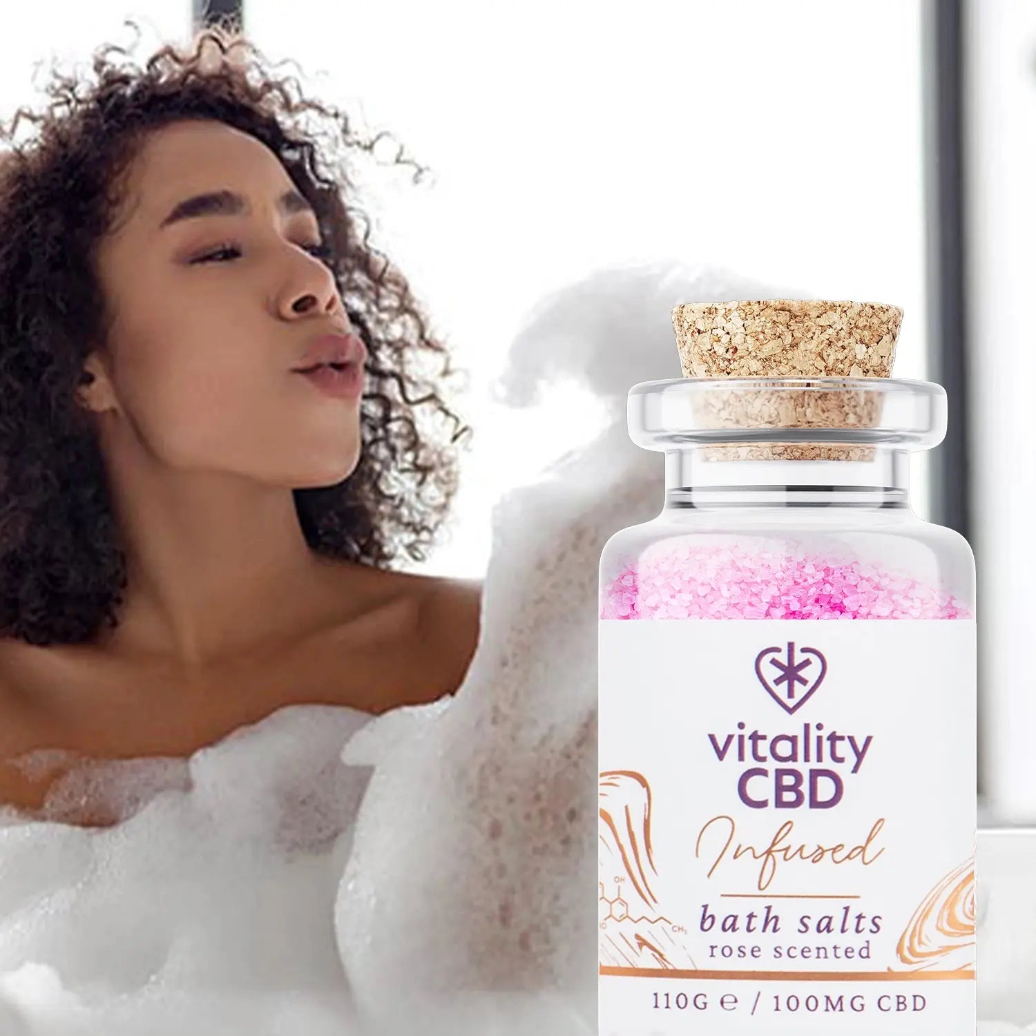 CBD Infused: Bath Salts Rose Scented