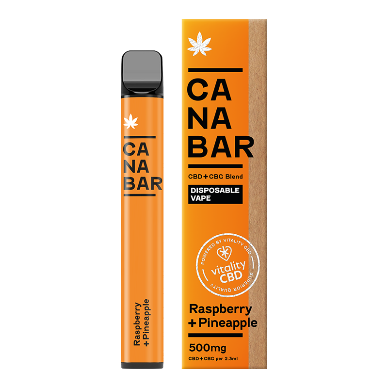 Raspberry and Pineapple Flavour CBD Disposable Vape Device