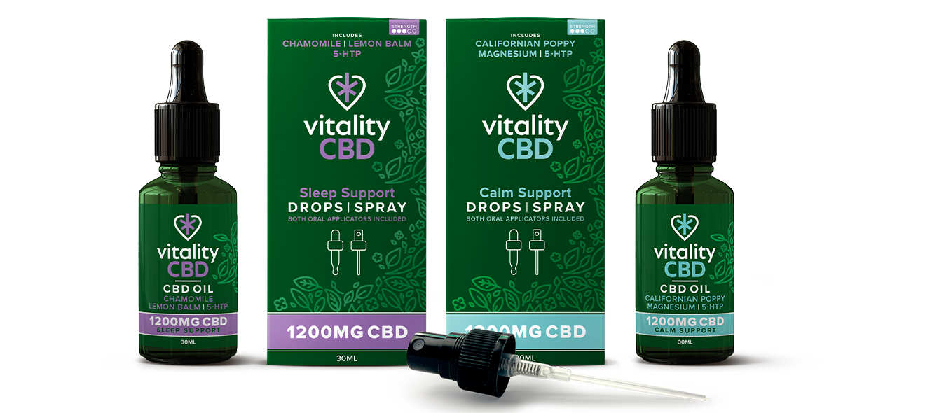 An image depicting the Vitality CBD Support Range