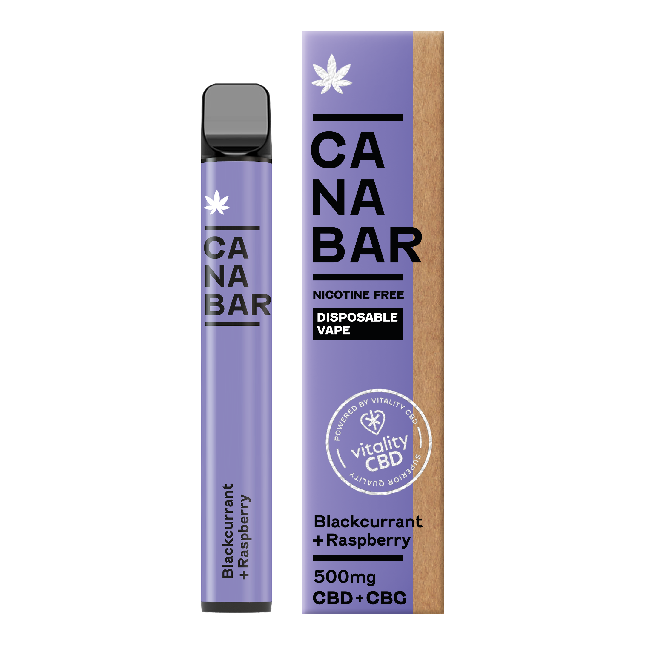 Blackcurrant + Raspberry CANABAR™ Disposable CBD Vape Device