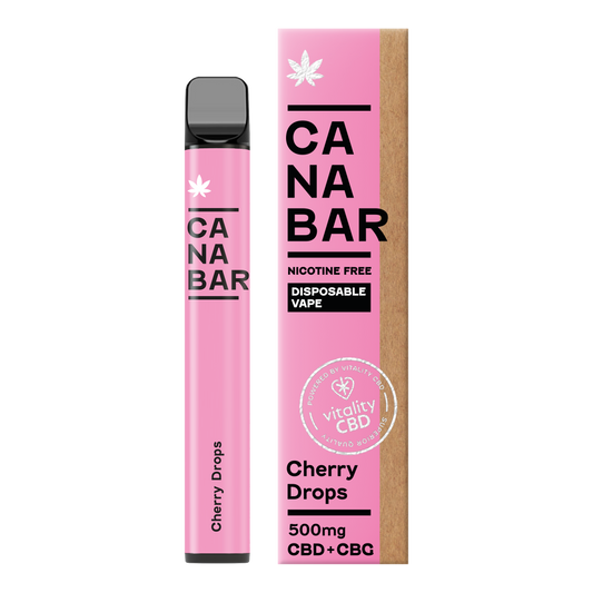 Cherry Drops CANABAR™ Disposable CBD Vape Device 500mg CBD + CBG