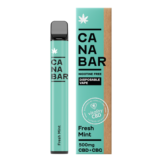 Fresh Mint CANABAR™ Disposable CBD Vape Device 500mg CBD + CBG