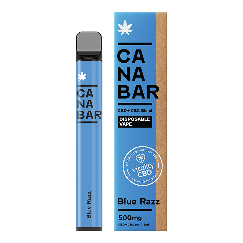 Blue Razz CANABAR™ Disposable CBD Vape Device 500mg CBD + CBG