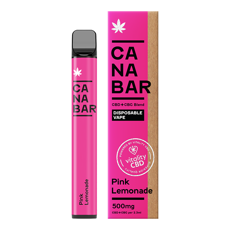 Pink Lemonade CANABAR™ Disposable CBD Vape Device 500mg CBD + CBG