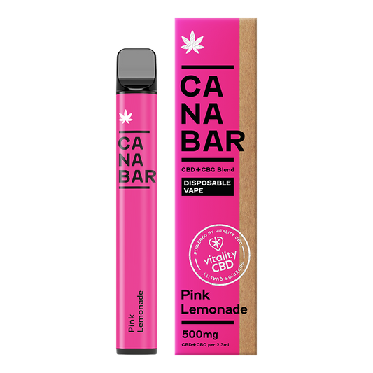 Pink Lemonade CANABAR™ Disposable CBD Vape Device 500mg CBD + CBG